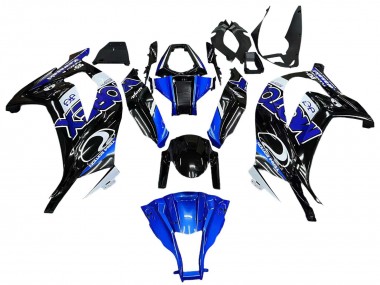Carenados Moto Kawasaki ZX10R 2011-2015 - Azul Blanco Negro Brillante Baratos