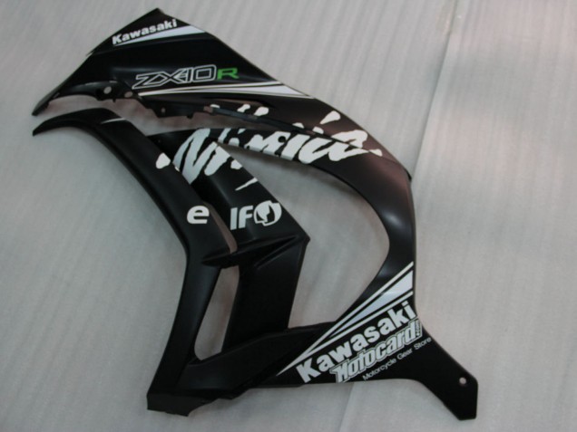 Carenados Moto Kawasaki ZX10R 2011-2015 - Negro Brillante Blanco Elf Nieve Calcomanía Baratos