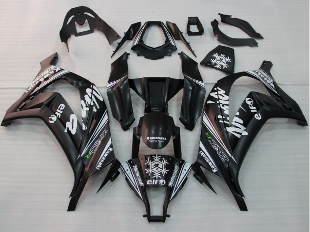 Carenados Moto Kawasaki ZX10R 2011-2015 - Negro Brillante Blanco Elf Nieve Calcomanía Baratos