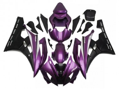 Carenados Moto Yamaha YZF R6 2006-2007 - Púrpura Negro Mate Santander Baratos