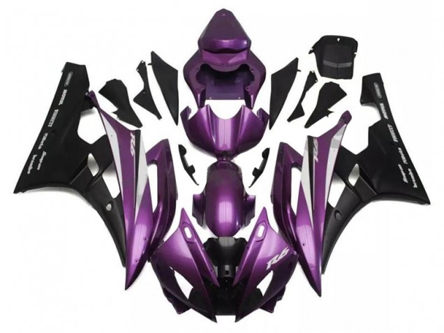 Carenados Moto Yamaha YZF R6 2006-2007 - Púrpura Negro Mate Santander Baratos