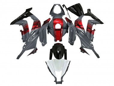 Carenados Moto Kawasaki ZX10R 2011-2015 - Gris Rojo Negro Brillante Baratos