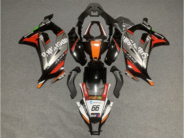 Carenados Moto Kawasaki ZX10R 2011-2015 - Blanco Naranja Negro Mahi Elf 66 Superbike Baratos