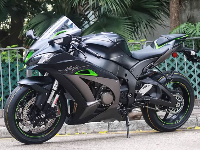 Carenados Moto Kawasaki ZX10R 2011-2015 - Negro Mate Verde Blanco Honeycomb Baratos