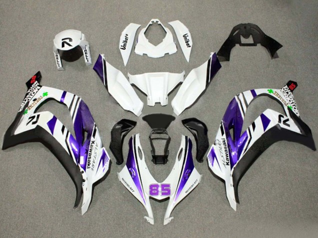 Carenados Moto Kawasaki ZX10R 2016-2020 - Blanco Púrpura Negro Alstare 85 Baratos
