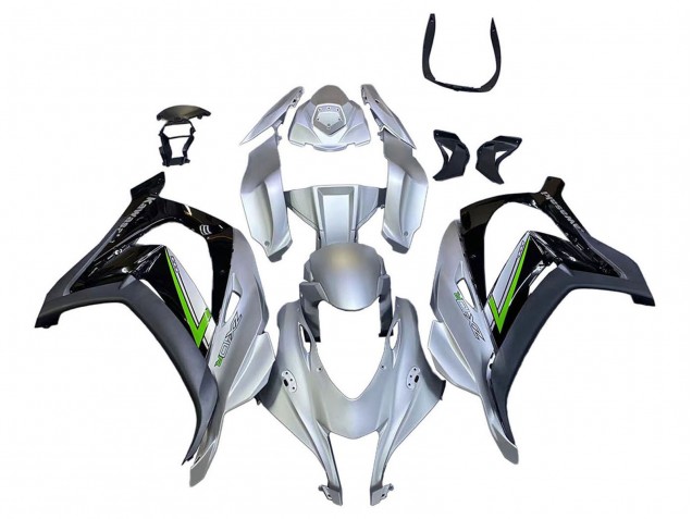 Carenado Moto Kawasaki ZX10R 2016-2020 - Plata Verde Negro Baratos