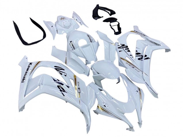 Carenados Moto Kawasaki ZX10R 2016-2020 - Blanco Oro Negro Baratos