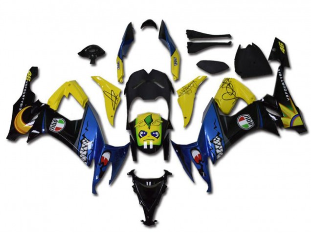 Carenados Moto Kawasaki ZX10R 2008-2010 - Amarillo Negro Azul Tiburón Baratos