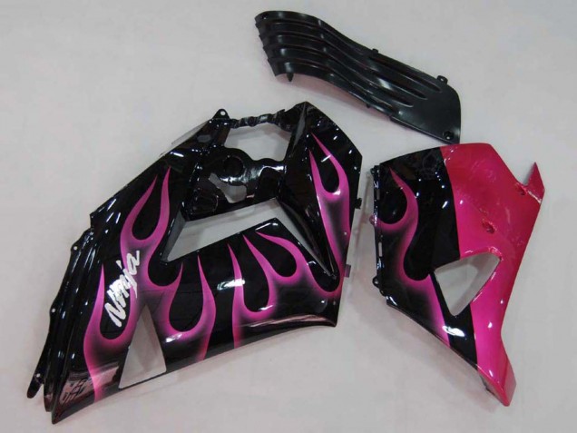Carenados Moto Kawasaki ZX14R ZZR1400 2006-2011 - Negro Brillante Rojo Rosa Llama Baratos