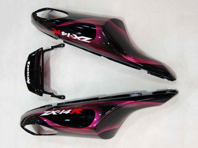 Carenados Moto Kawasaki ZX14R ZZR1400 2006-2011 - Negro Brillante Rojo Rosa Llama Baratos