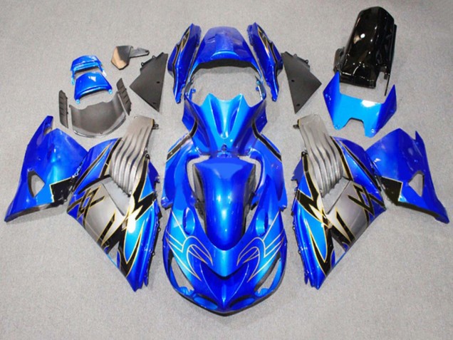 Carenados Moto Kawasaki ZX14R ZZR1400 2006-2011 - Azul Gris Baratos