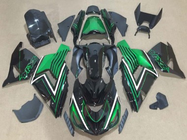 Kits Carenado Moto Kawasaki ZX14R ZZR1400 2006-2011 - Verde Negro Brillante Baratos