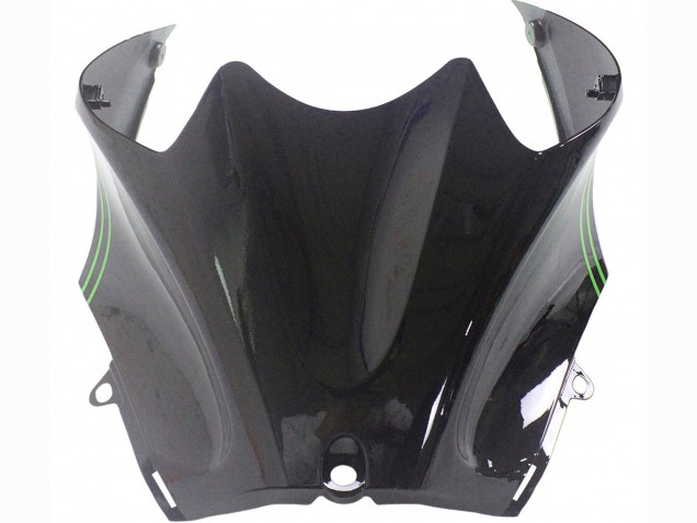 Carenados Moto Kawasaki ZX14R ZZR1400 2012-2024 - Verde Negro Brillante Raya Baratos
