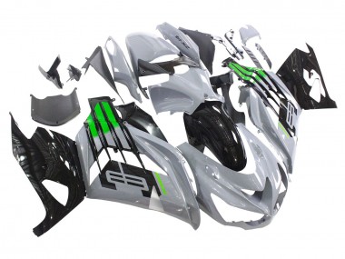 Carenados Moto Kawasaki ZX14R ZZR1400 2012-2024 - Gris Verde Negro Baratos