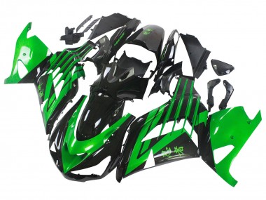 Kits Carenado Moto Kawasaki ZX14R ZZR1400 2012-2024 - Verde Negro Brillante Baratos