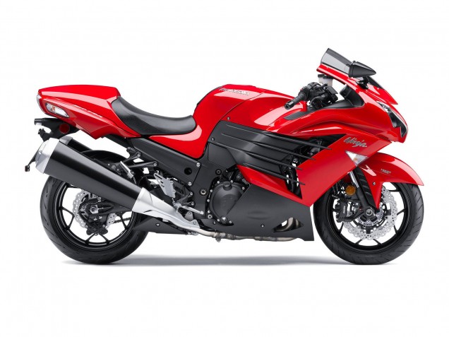 Carenado Moto Kawasaki ZX14R ZZR1400 2012-2024 - Rojo Negro Mate Baratos