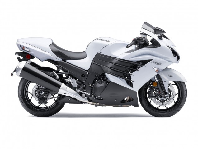 Carenados Moto Kawasaki ZX14R ZZR1400 2012-2024 - Blanco Negro Mate Baratos
