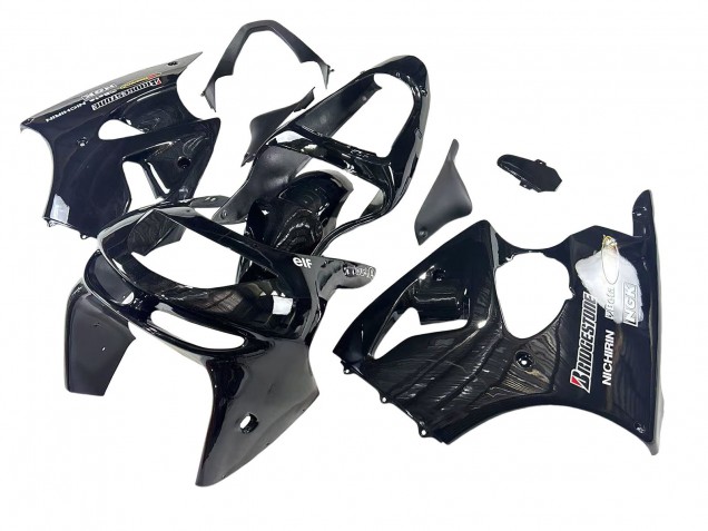 Carenados Moto Kawasaki ZX6R 1998-1999 - Negro Brillante Amarillo Elf Bridgestone Baratos