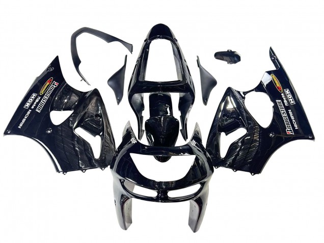 Carenados Moto Kawasaki ZX6R 1998-1999 - Negro Brillante Amarillo Elf Bridgestone Baratos