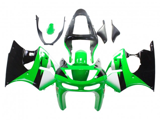 Carenados Moto Kawasaki ZX6R 1998-1999 - Verde Blanco Negro Brillante Baratos
