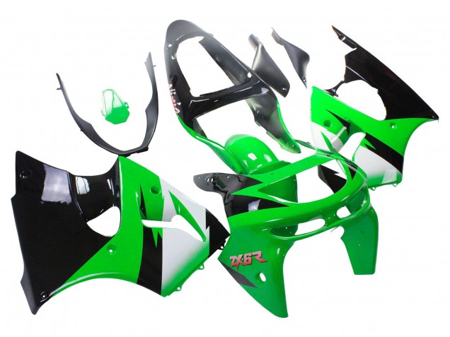 Carenados Moto Kawasaki ZX6R 1998-1999 - Verde Blanco Negro Brillante Baratos