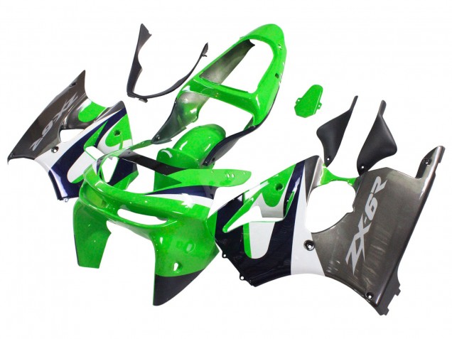 Carenados Moto Kawasaki ZX6R 1998-1999 - Verde Blanco Azul Oscuro Plata Baratos