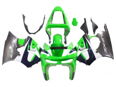 Carenados Moto Kawasaki ZX6R 1998-1999 - Verde Blanco Azul Oscuro Plata Baratos