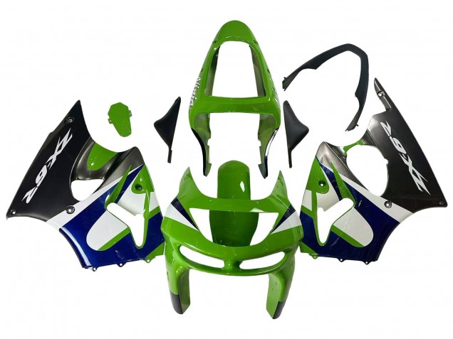 Carenados Moto Kawasaki ZX6R 1998-1999 - Verde Blanco Azul Plata Negro Brillante Baratos