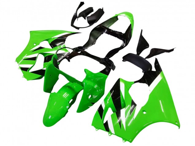 Carenados Moto Kawasaki ZX6R 2000-2002 - Verde Blanco Negro Baratos