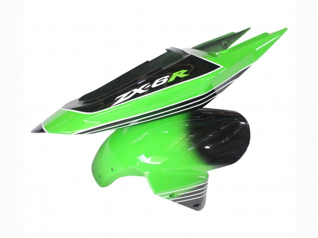 Carenados Moto Kawasaki ZX6R 2003-2004 - Verde Blanco Negro Baratos