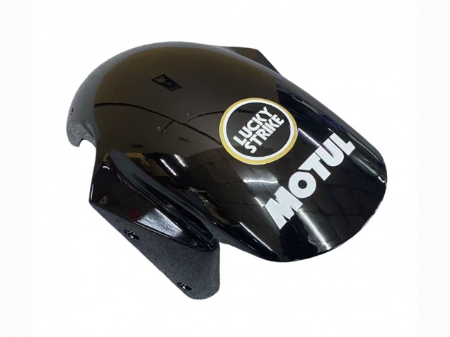 Carenados Moto Kawasaki ZX6R 2003-2004 - Negro Brillante Blanco Motul Lucky Strike Baratos