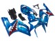 Carenados Moto Kawasaki ZX6R 2003-2004 - Azul Blanco Rojo Tiburón Baratos