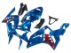 Carenados Moto Kawasaki ZX6R 2003-2004 - Azul Blanco Rojo Tiburón Baratos
