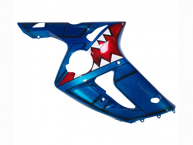 Carenados Moto Kawasaki ZX6R 2003-2004 - Azul Blanco Rojo Tiburón Baratos