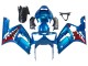Carenados Moto Kawasaki ZX6R 2003-2004 - Azul Blanco Rojo Tiburón Baratos