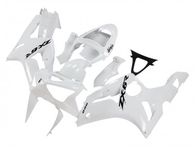 Carenados Moto Kawasaki ZX6R 2003-2004 - Blanco Negro Calcomanías Baratos