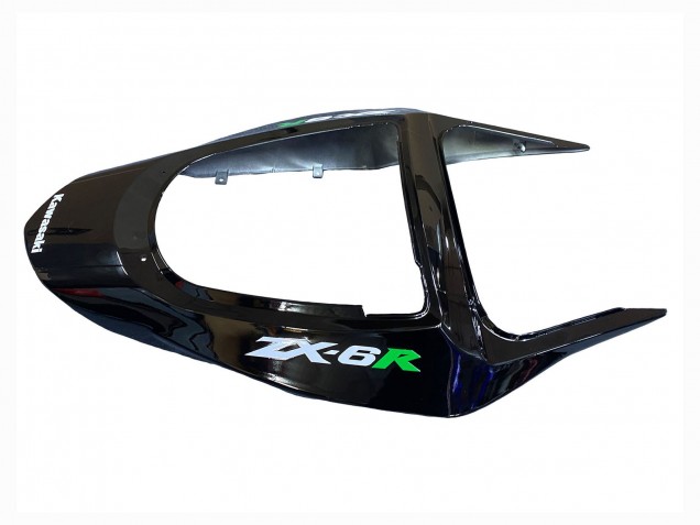 Carenados Moto Kawasaki ZX6R 2003-2004 - Negro Brillante Verde Llama Baratos