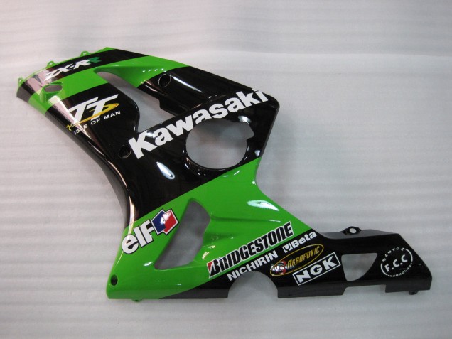 Carenados Moto Kawasaki ZX6R 2003-2004 - Verde Negro Elf Bridgestone Baratos