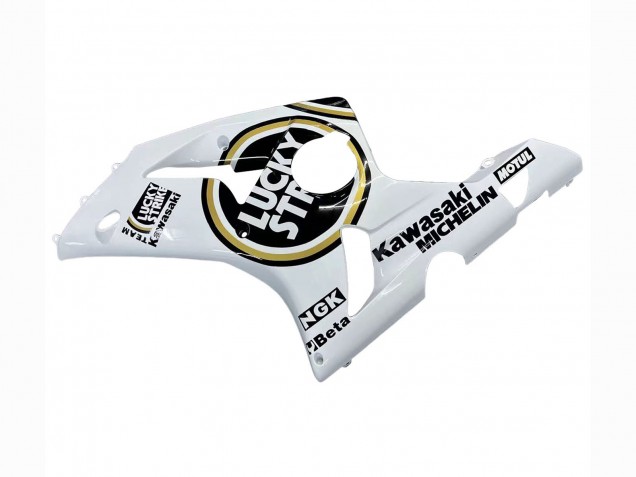 Carenados Moto Kawasaki ZX6R 2003-2004 - Blanco Negro Motul Lucky Strike Baratos