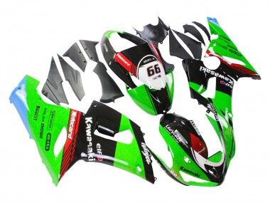 Carenados Moto Kawasaki ZX6R 2005-2006 - Verde Rojo Negro Elf 66 Baratos