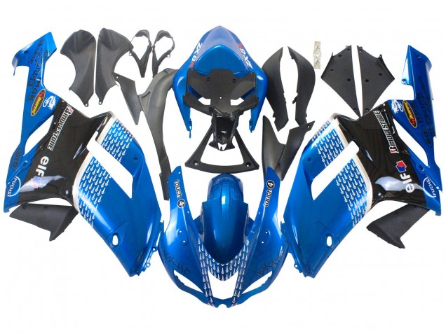 Carenados Moto Kawasaki ZX6R 2007-2008 - Negro Azul Elf Baratos
