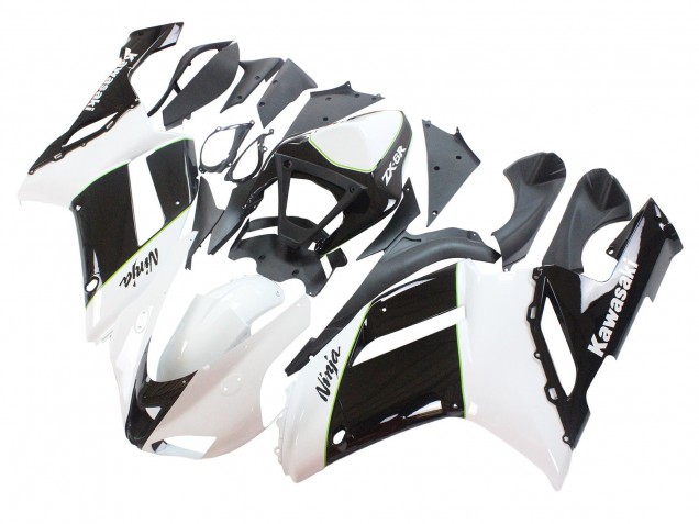 Carenados Moto Kawasaki ZX6R 2007-2008 - Negro Blanco Ninja Baratos