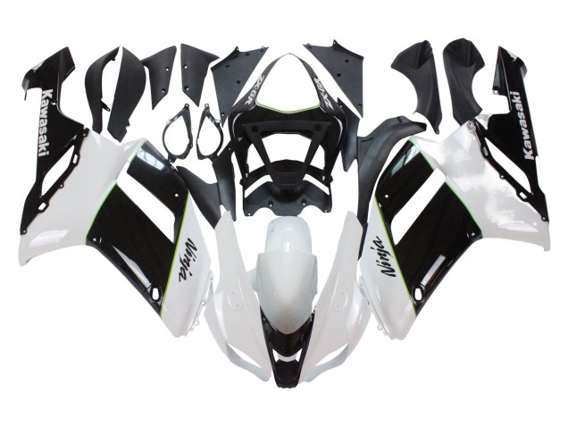 Carenados Moto Kawasaki ZX6R 2007-2008 - Negro Blanco Ninja Baratos