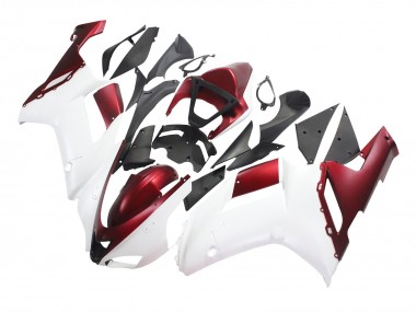 Carenado Moto Kawasaki ZX6R 2007-2008 - Blanco Rojo Baratos