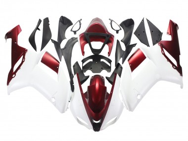 Carenado Moto Kawasaki ZX6R 2007-2008 - Blanco Rojo Baratos
