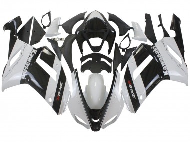 Carenado Moto Kawasaki ZX6R 2007-2008 - Blanco Negro Baratos