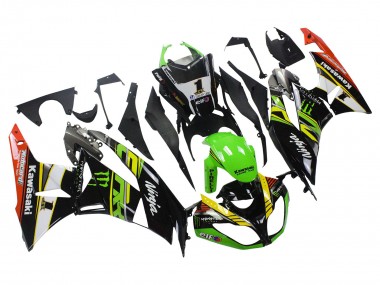 Carenados Moto Kawasaki ZX6R 2009-2012 - Verde Negro Brillante Amarillo Blanco Rojo Elf Monstruo Baratos