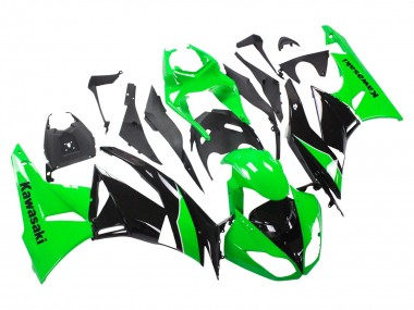 Carenados Moto Kawasaki ZX6R 2009-2012 - Verde Negro Brillante Baratos