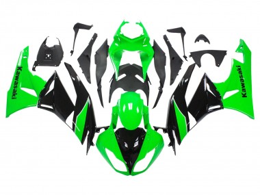 Carenados Moto Kawasaki ZX6R 2009-2012 - Verde Negro Brillante Baratos