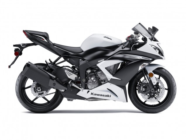 Carenado Moto Kawasaki ZX6R 2009-2012 - Blanco Negro Mate Baratos